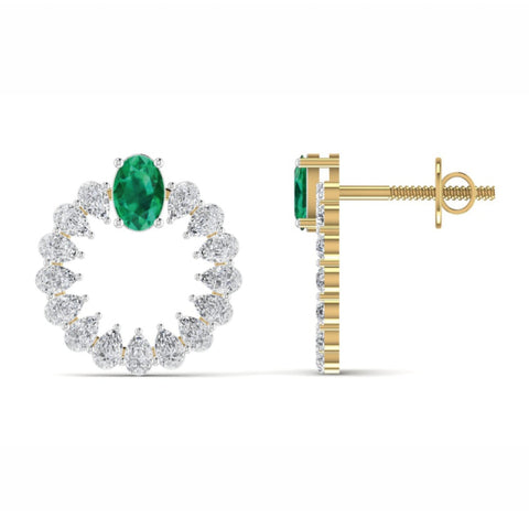 The Baroness Emerald & Diamond Chandelier Earrings