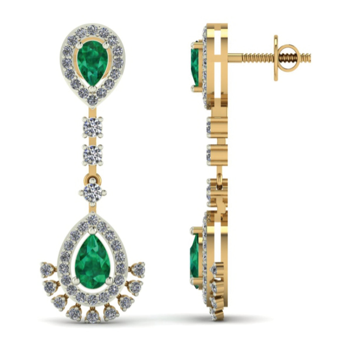 The Bloom Emerald & Diamond Chandelier Earrings