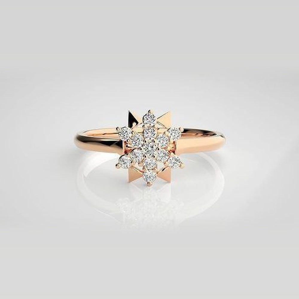 The Celeste Geometric Navette Diamond Ring