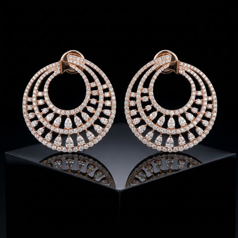 The Celestial Halo Diamond Statement Earrings