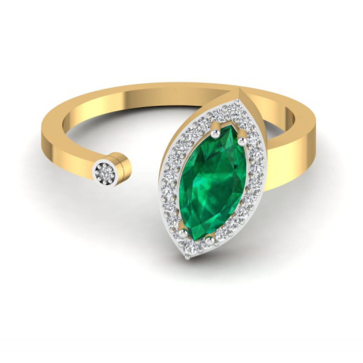 The Chantilly Emerald & Diamond Cocktail Ring