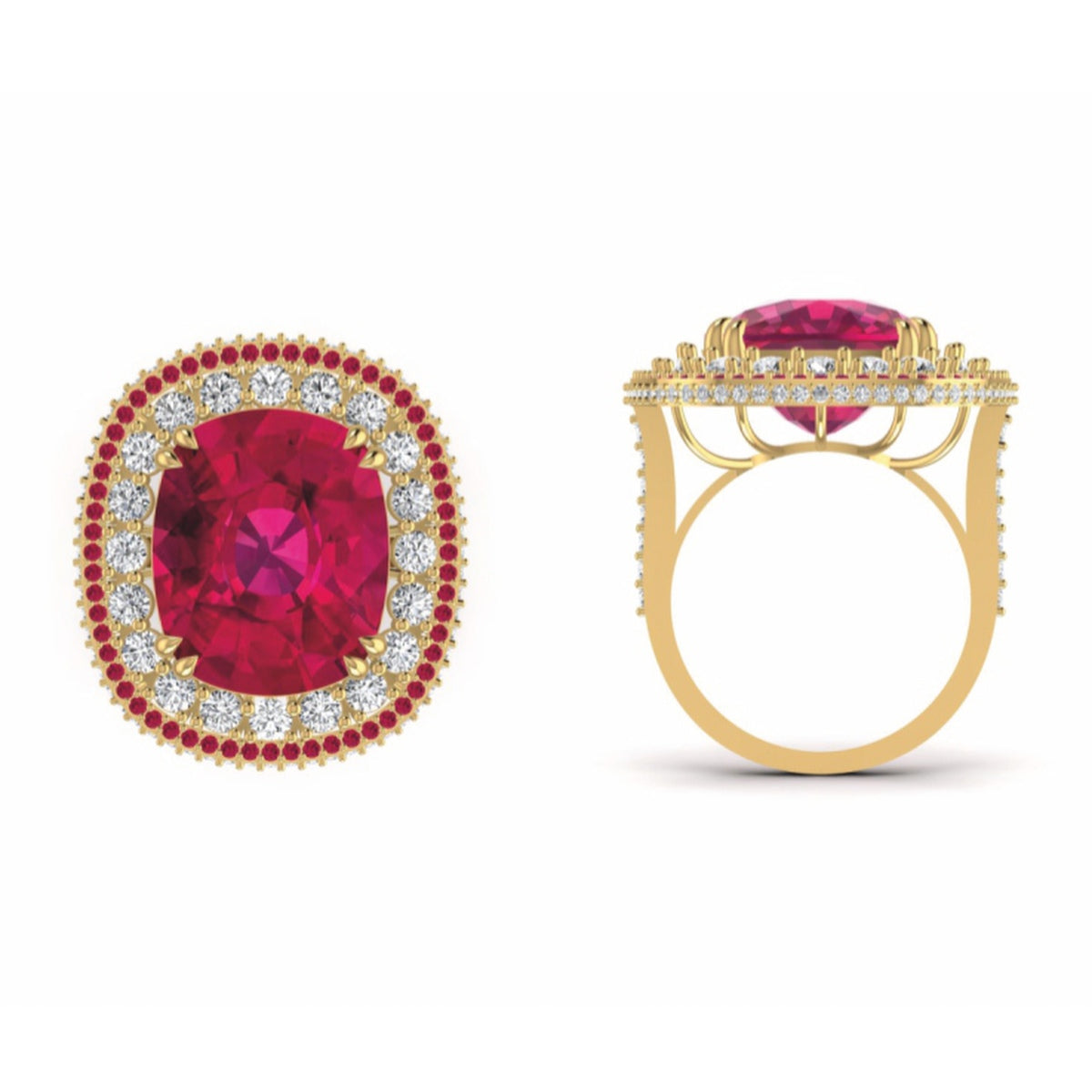 The Czarina Ruby & Diamond Cocktail Ring