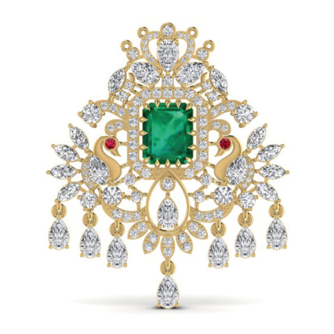 The Elegance Emerald & Diamond Cocktail Pendant