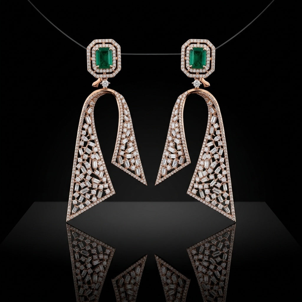 The Emerald Arc Horizon Statement Earrings