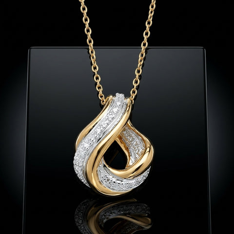 The Eternal Embrace Diamond-Accent Teardrop Twist Pendant