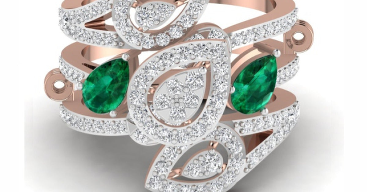 The Gala Emerald & Diamond Cocktail Ring | Buy Online in India | LUXCHAM
