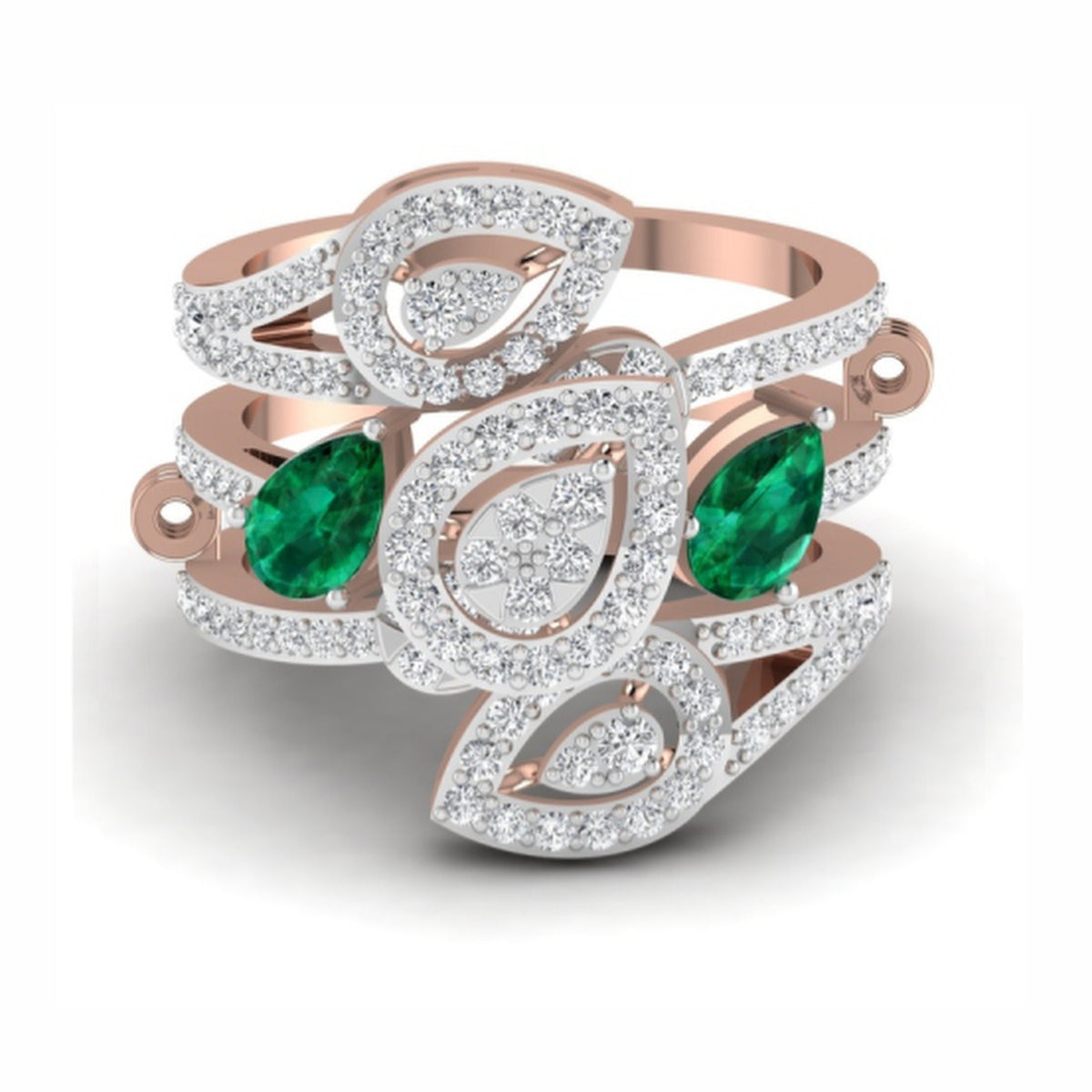 The Gala Emerald & Diamond Cocktail Ring