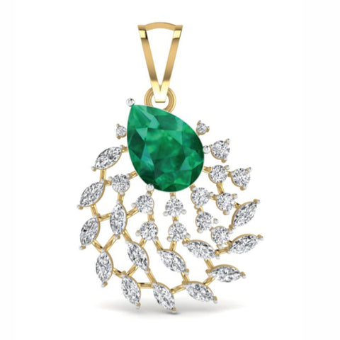The Grandeur Emerald & Diamond Cocktail Pendant