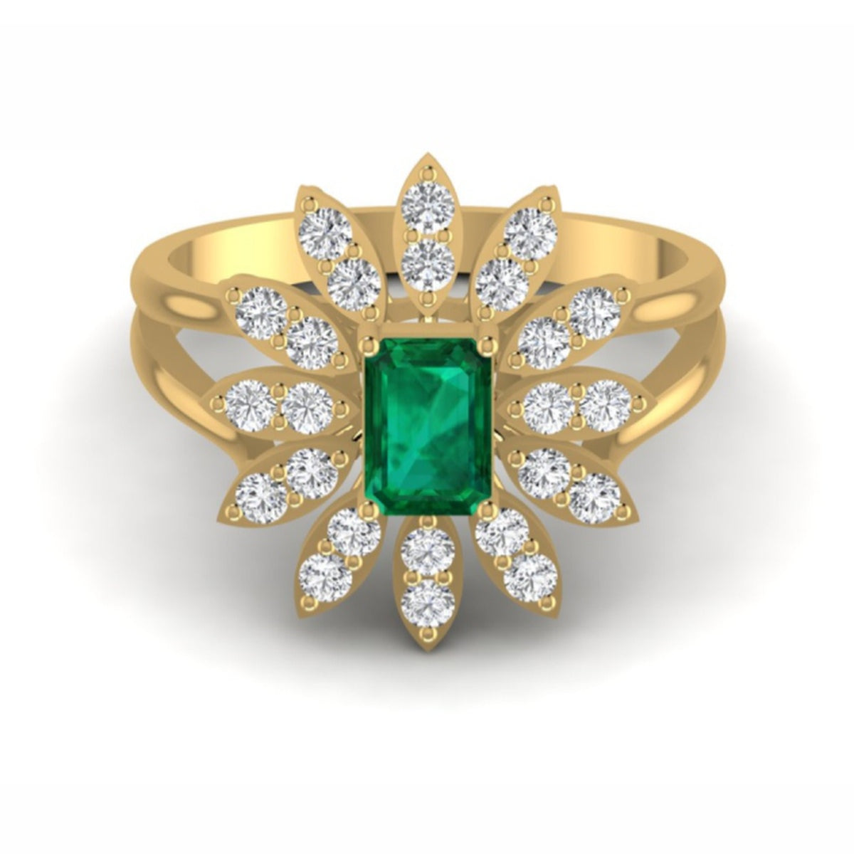The Royale Emerald & Diamond Cocktail Ring