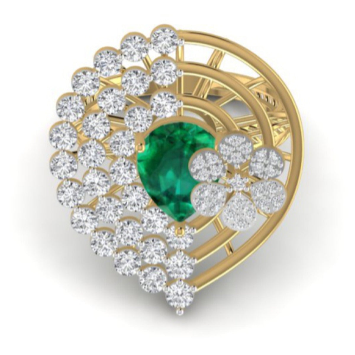 The Siren Emerald & Diamond Cocktail Ring