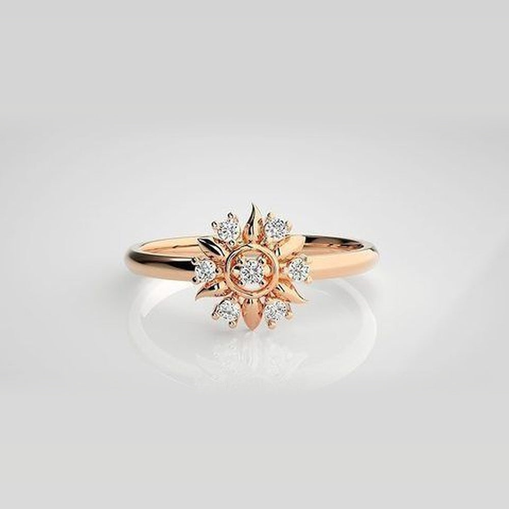 The Solis Sunburst Pavé Diamond Ring