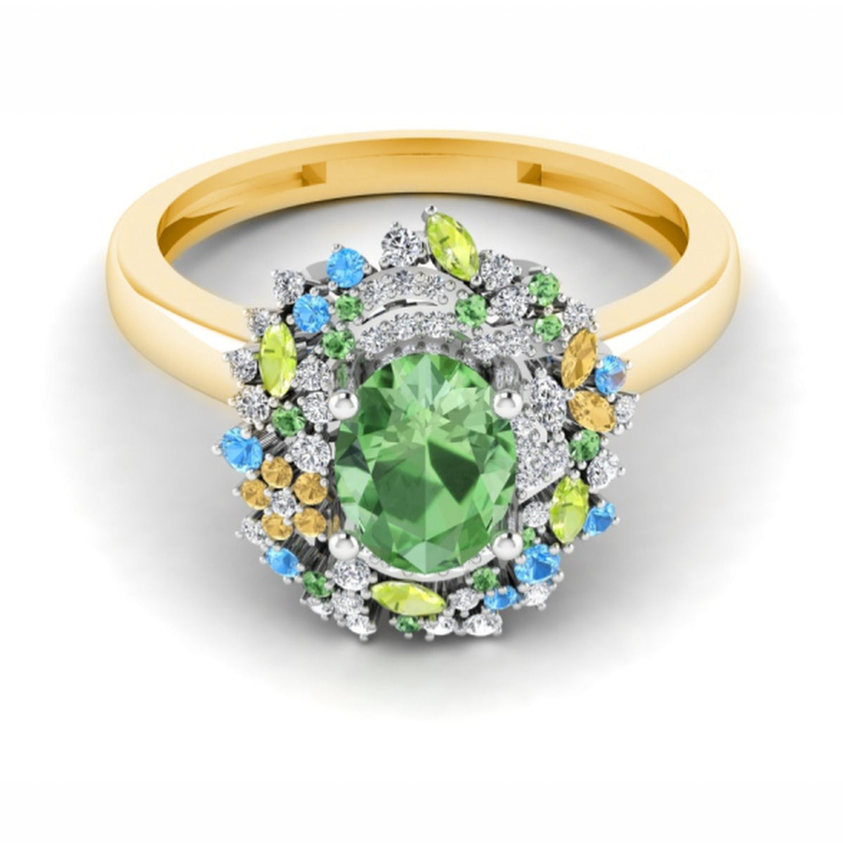 The Solitaire Emerald & Diamond Cocktail Ring
