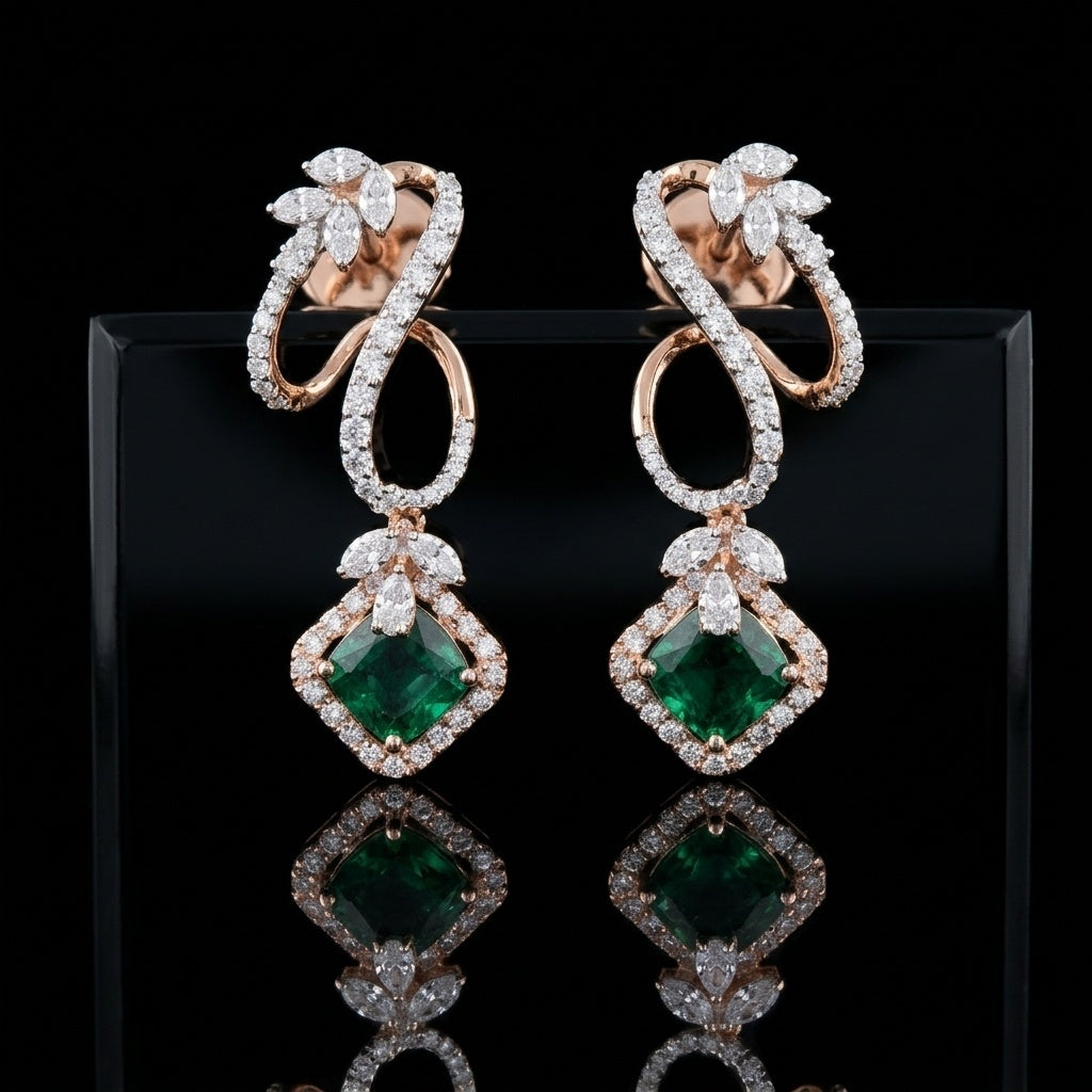 The Verdant Grace Drop Earrings