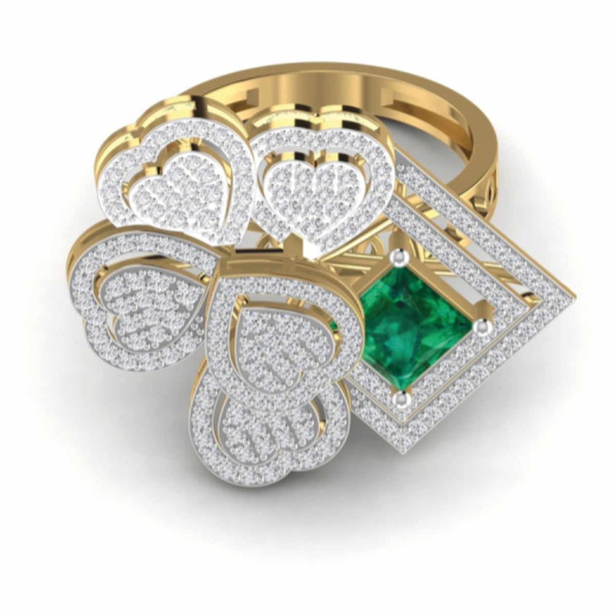 The Zephyr Emerald & Diamond Cocktail Ring