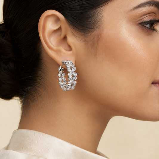 Elysian Flora Diamond Hoops