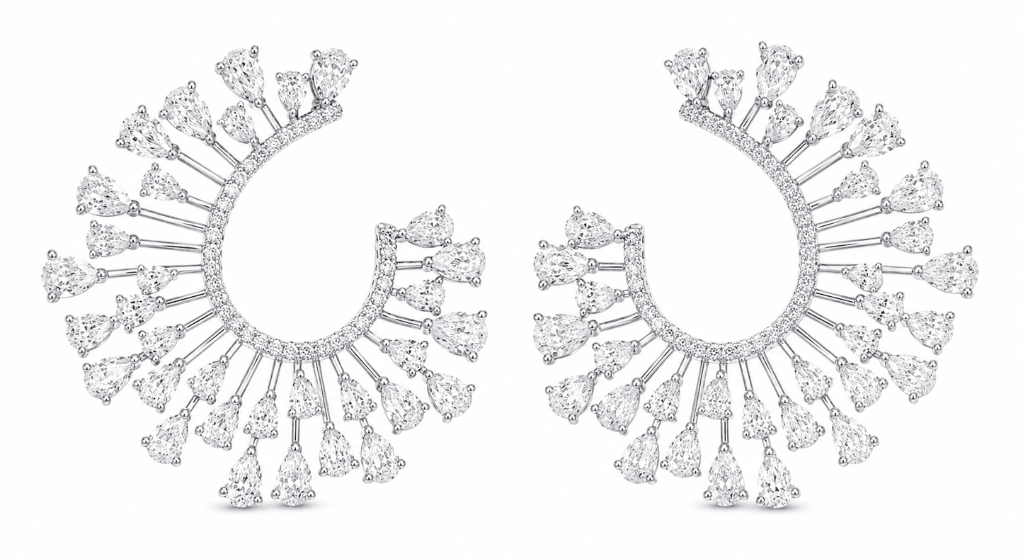 The Celestial Sunburst Diamond Earring & Pendant Set
