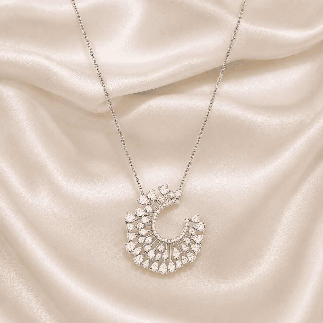 The Celestial Sunburst Diamond Earring & Pendant Set