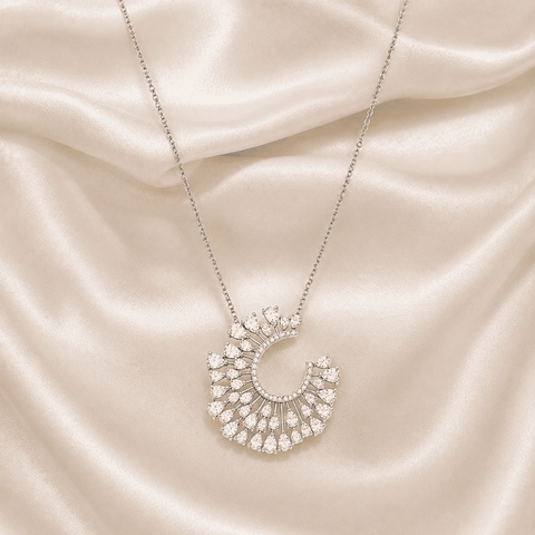 The Celestial Sunburst Diamond Earring & Pendant Set