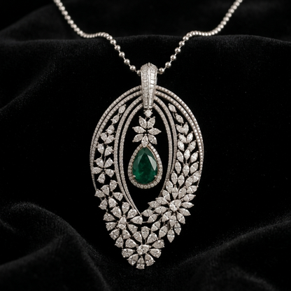 The Imperial Emerald & Diamond Floral Cascade Pendant